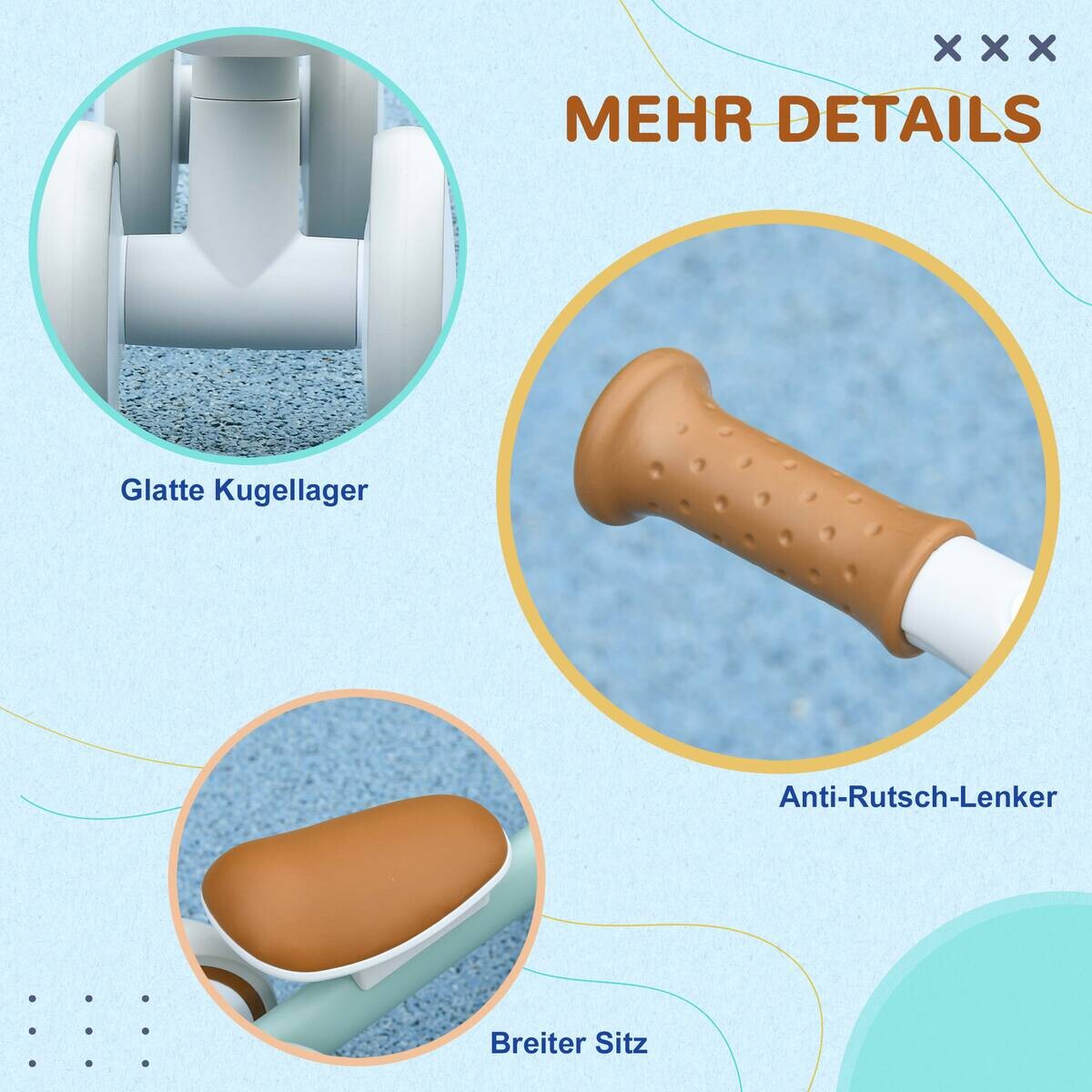 AIYAPLAY Kinderlaufrad weiß B/H/L: ca. 27x39x56 cm