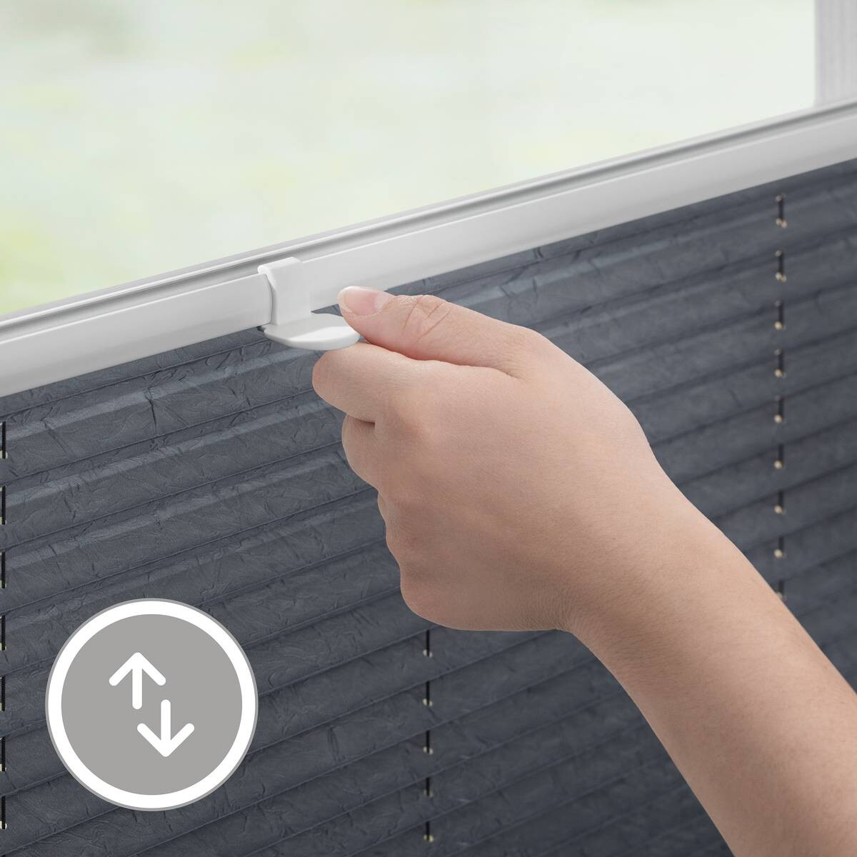 LICHTBLICK Spannplissee grau B/L: ca. 45x130 cm