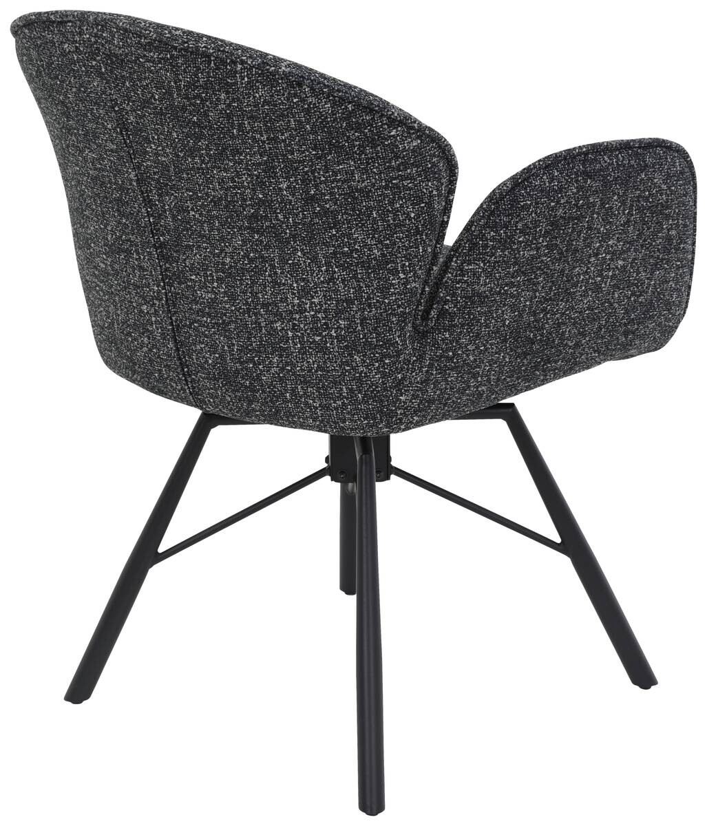 Sessel Bristol, 2er-Set anthrazit Metall Microfaser B/H/T: ca. 62x83x66 cm