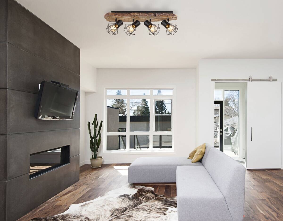 GLOBO Wandleuchte schwarz Metall B/H/T: ca. 15x24x78 cm E27 4 Brennstellen