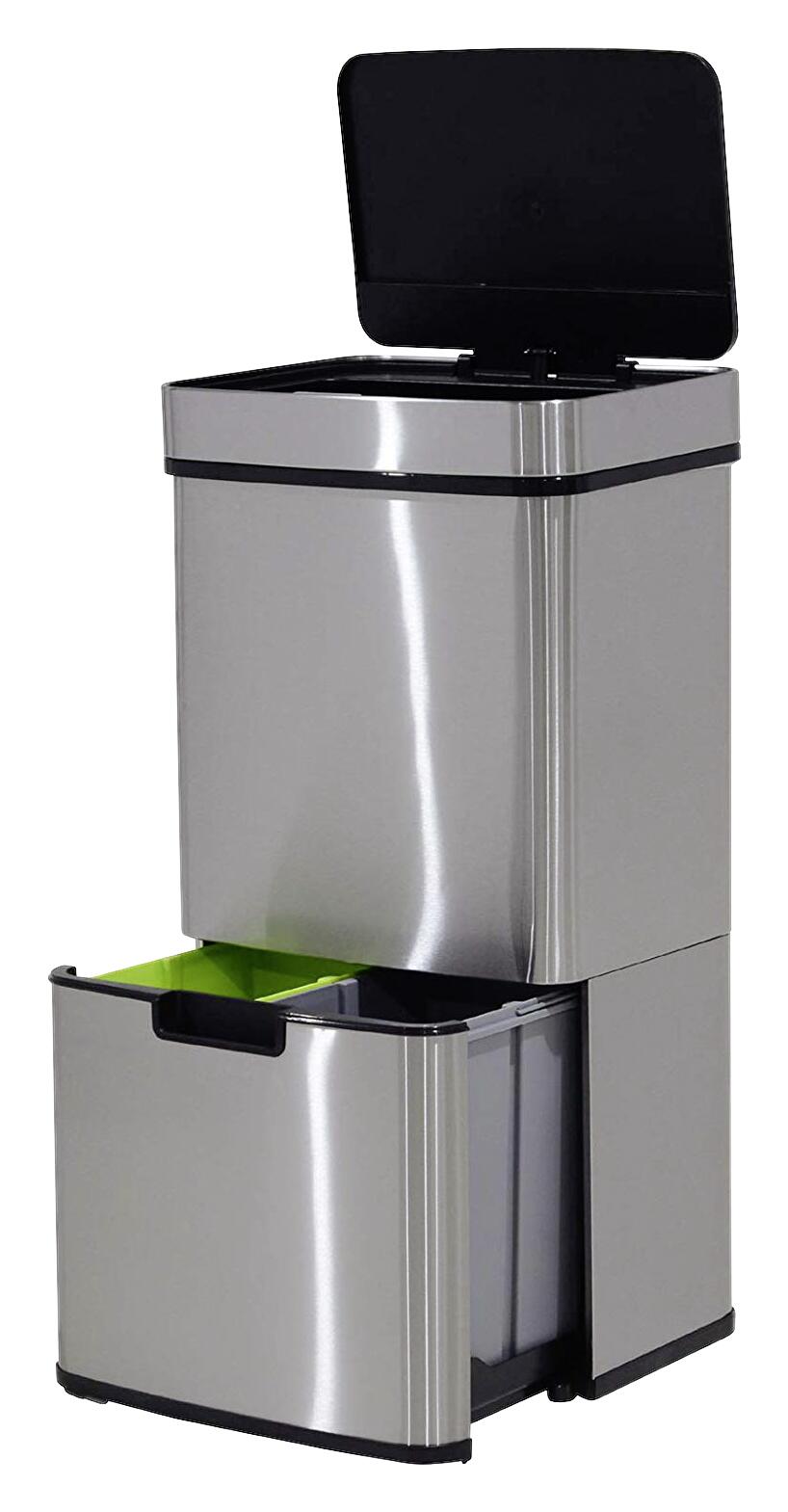 HOMCOM Abfalleimer silber B/H/L: ca. 30x81x42 cm