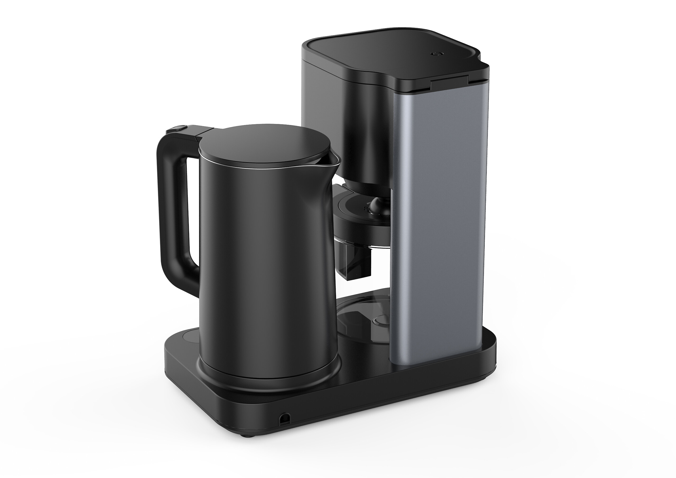 WKM 2 in 1 Kaffeemaschine und Wasserkocher KWK-1600 schwarz Kunststoff Glas