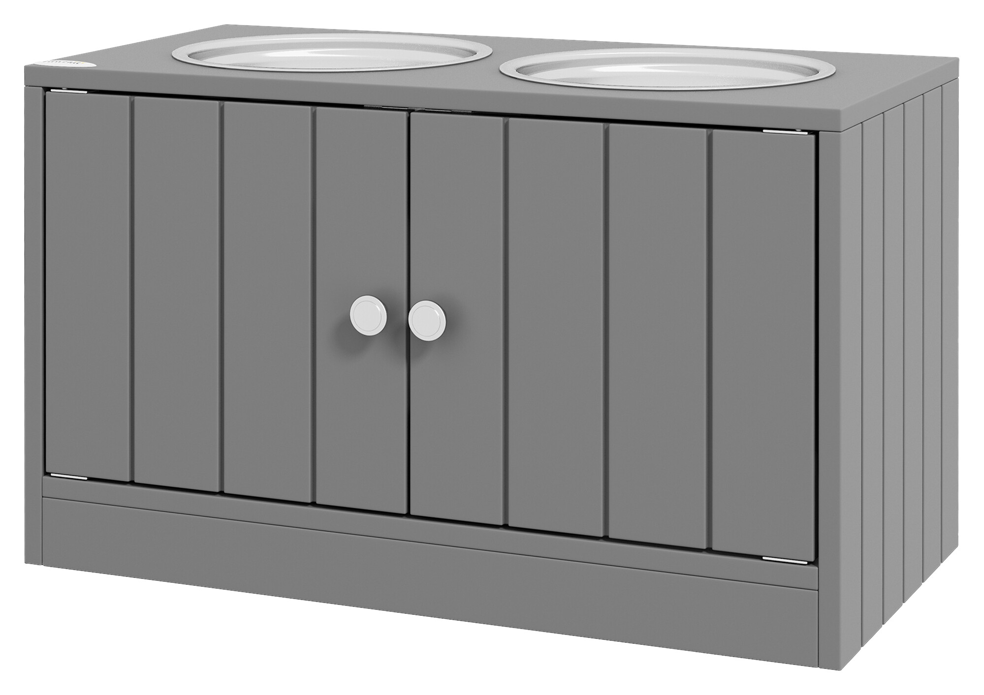 PawHut Futterstation grau MDF B/H/L: ca. 30x35,5x60 cm