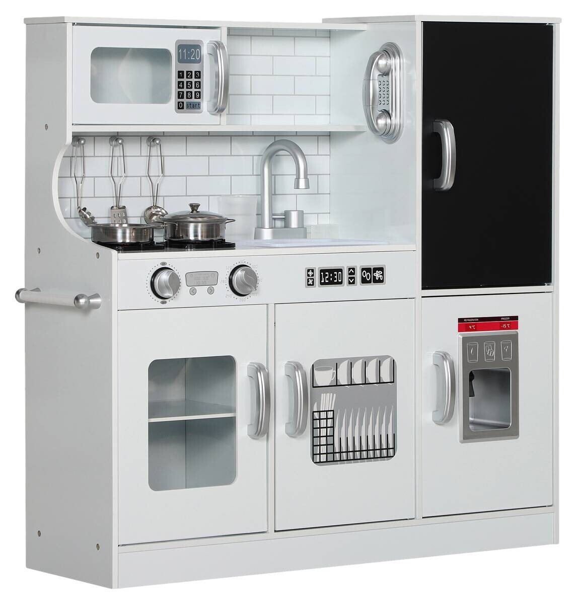 AIYAPLAY Kinderküche weiß B/H/L: ca. 26,8x81x83,8 cm