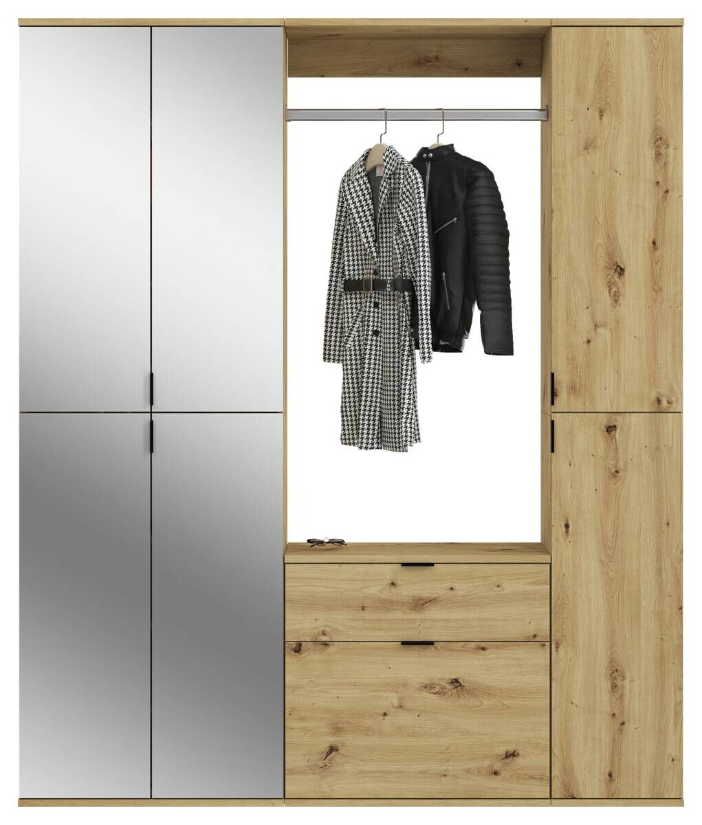 Garderobe PROJEKT Eiche Artisan Nachbildung Spiegel B/H/T: ca. 152x193x34 cm