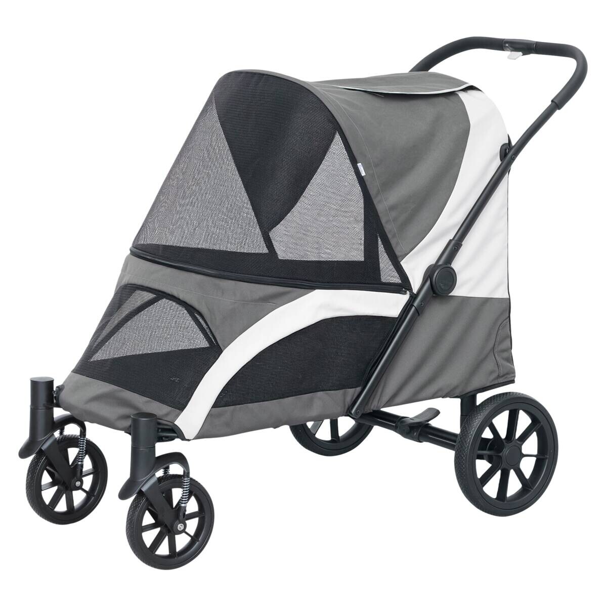 PawHut Hundewagen dunkelgrau Polyester B/H/L: ca. 67x100x124 cm