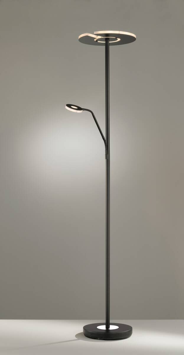 Fischer & Honsel LED-Stehleuchte 40318 Chrom schwarz Metall B/H/T: ca. 35x180x50 cm 1 Brennstellen
