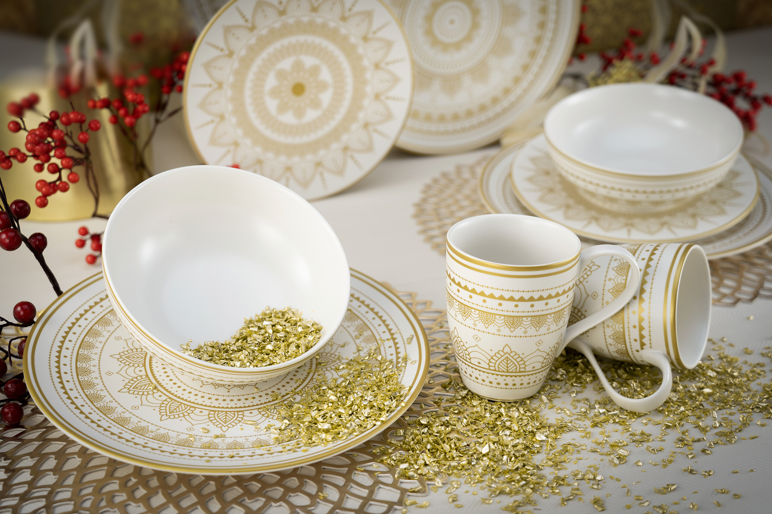 CreaTable Kombiservice Mandala weiß Keramik