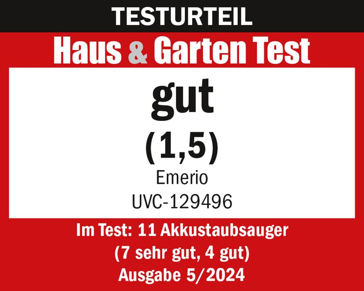 Emerio Handstaubsauger UVC-129496 weiß schwarz Kunststoff B/H/T: ca. 21x113x25 cm