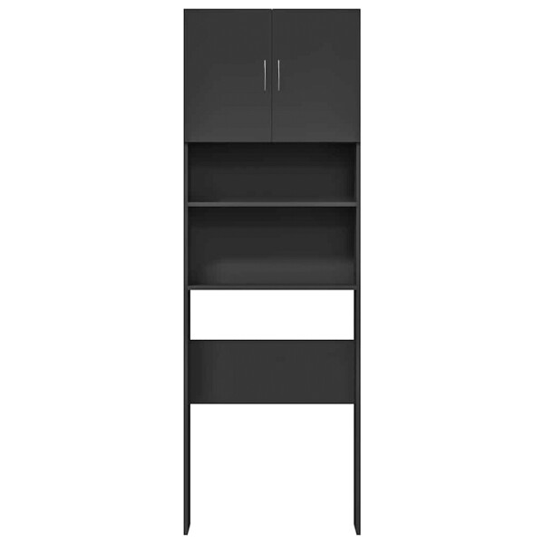 vidaXL Waschmaschinenschrank schwarz B/H/T: ca. 64x190x24 cm