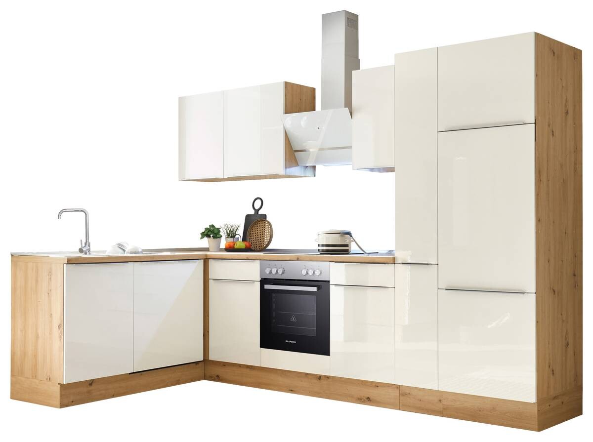 Respekta Winkelküche Marleen weiß Hochglanz B/H/T: ca. 310x211x170 cm