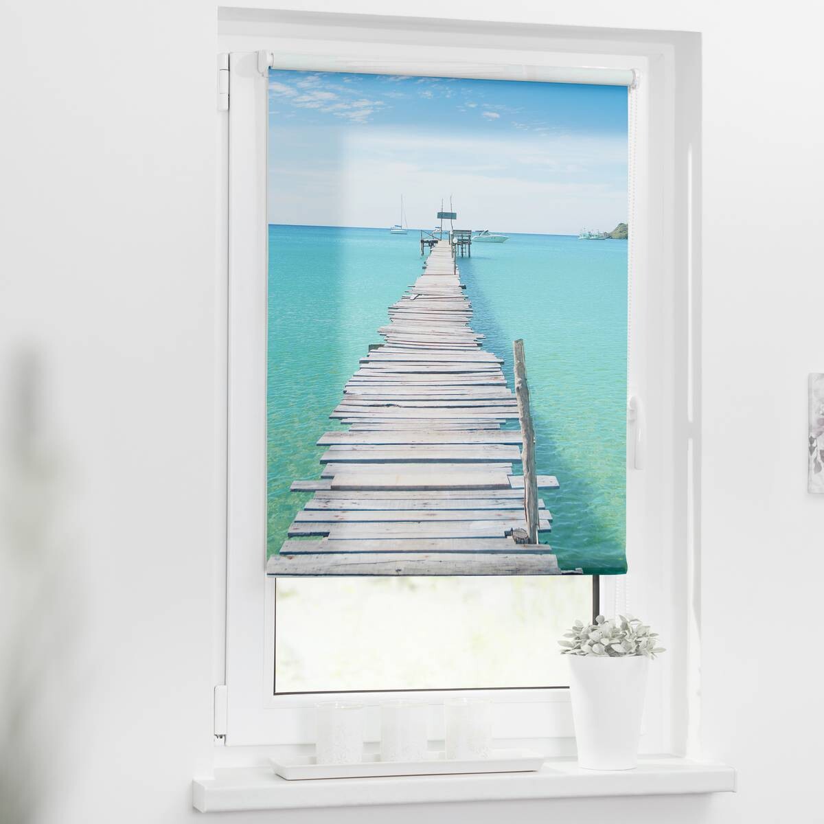 LICHTBLICK Verdunkelungsrollo El Mare blau B/L: ca. 100x150 cm