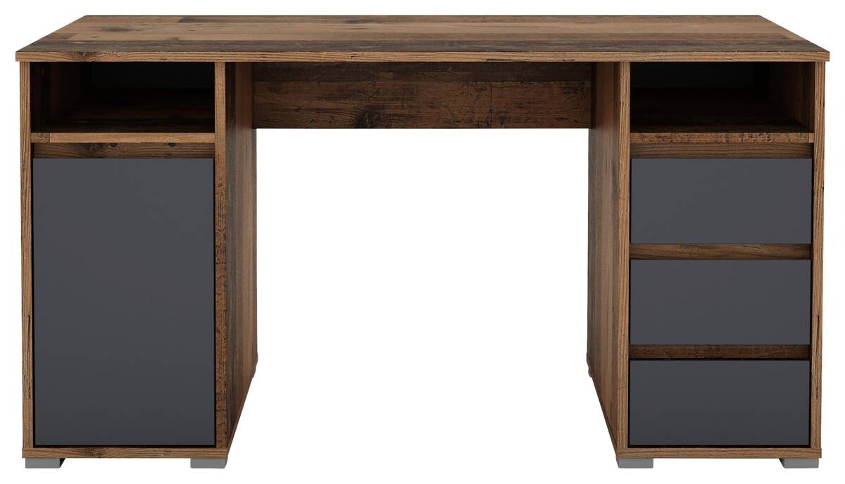 Schreibtisch LOBO Eiche Old Wood Nachbildung anthrazit B/H/T: ca. 138x75x55 cm
