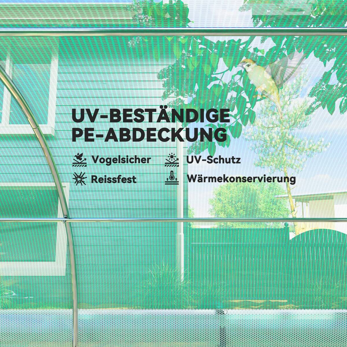 Outsunny Folientunnel B/H/L: ca. 200x198x300 cm