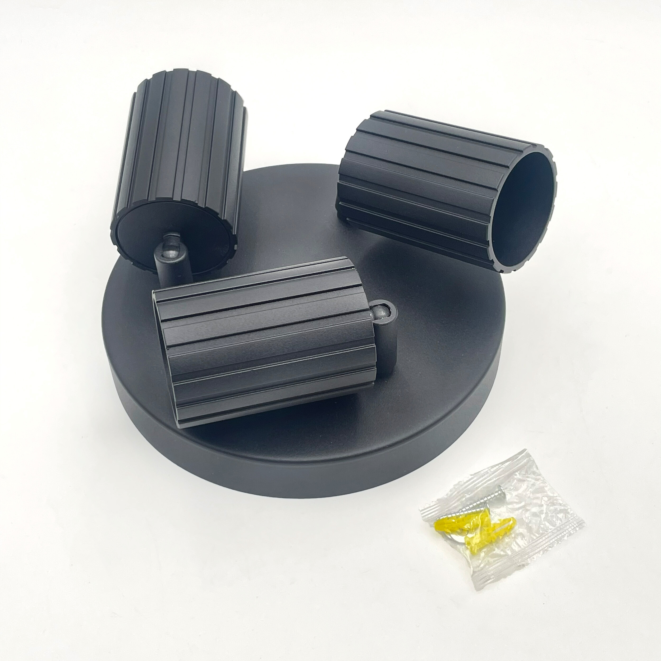 Lamkur Strahler Prisma schwarz Stahl B/H/L: ca. 18x19,5x18 cm 3 Brennstellen