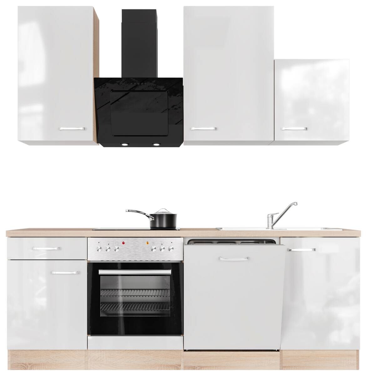 Küchenblock Valero weiß Hochglanz B/H/T: ca. 220x234x60 cm