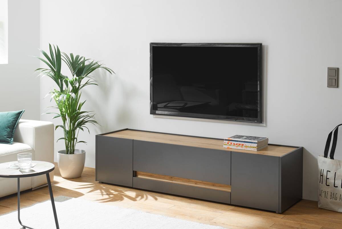 TV-Lowboard City Eiche Wotan Nachbildung anthrazit B/H/T: ca. 170x40x45 cm