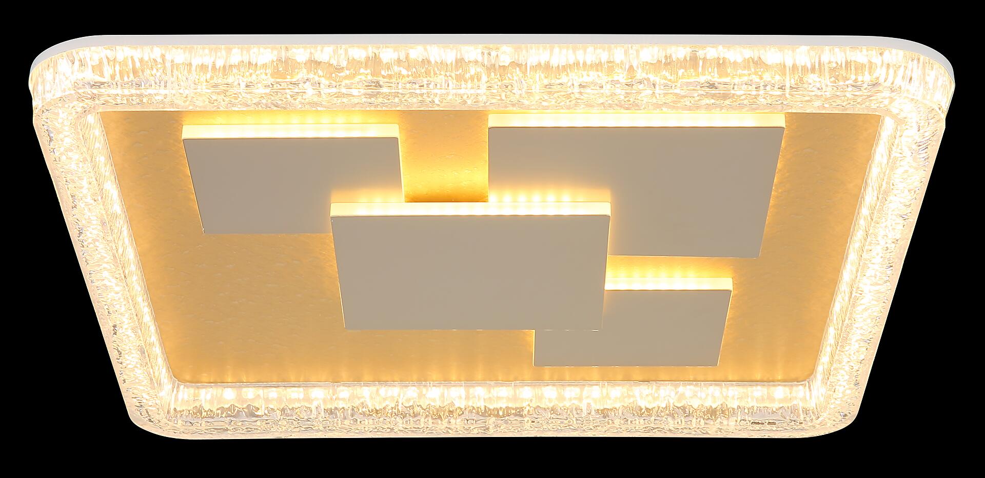 GLOBO LED-Deckenleuchte gold klar weiß Metall Kunststoff B/H/L: ca. 48,8x7x48,8 cm 1 Brennstellen