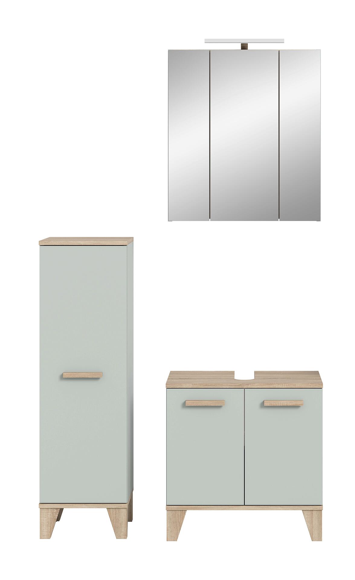 Badezimmer-Set STAR hellgrün Eiche hell Nachbildung B/H/T: ca. 109x190x34 cm