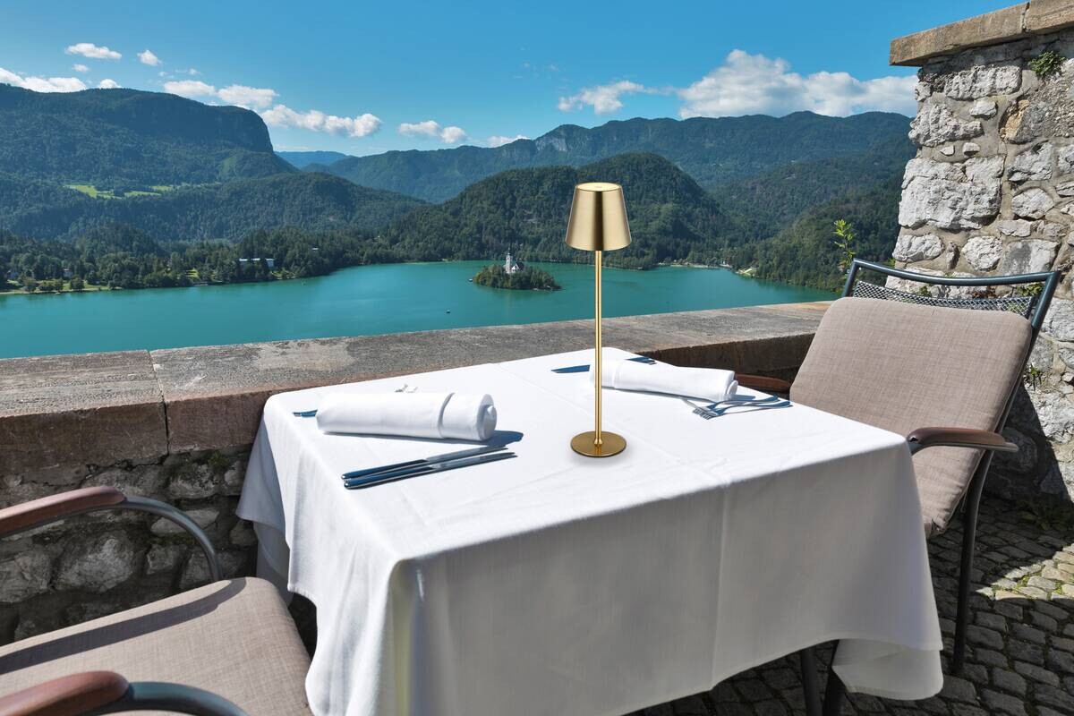 GLOBO LED-Tischleuchte VANNIE 58438M Opal messing Metall Kunststoff H/D: ca. 47x11,2 cm 1 Brennstellen