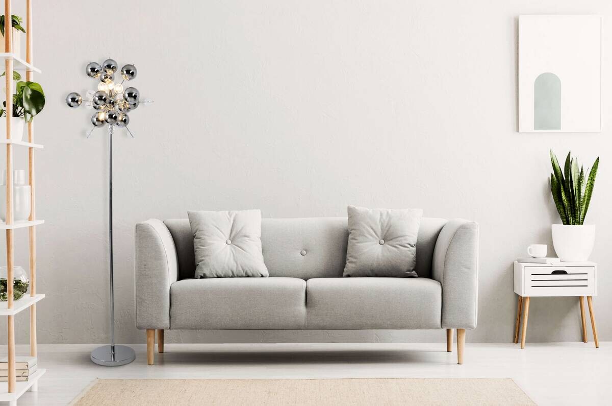 Näve Leuchten Stehleuchte 2027942 Chrom Glas Metall B/H/T: ca. 50x169x50 cm 6 Brennstellen