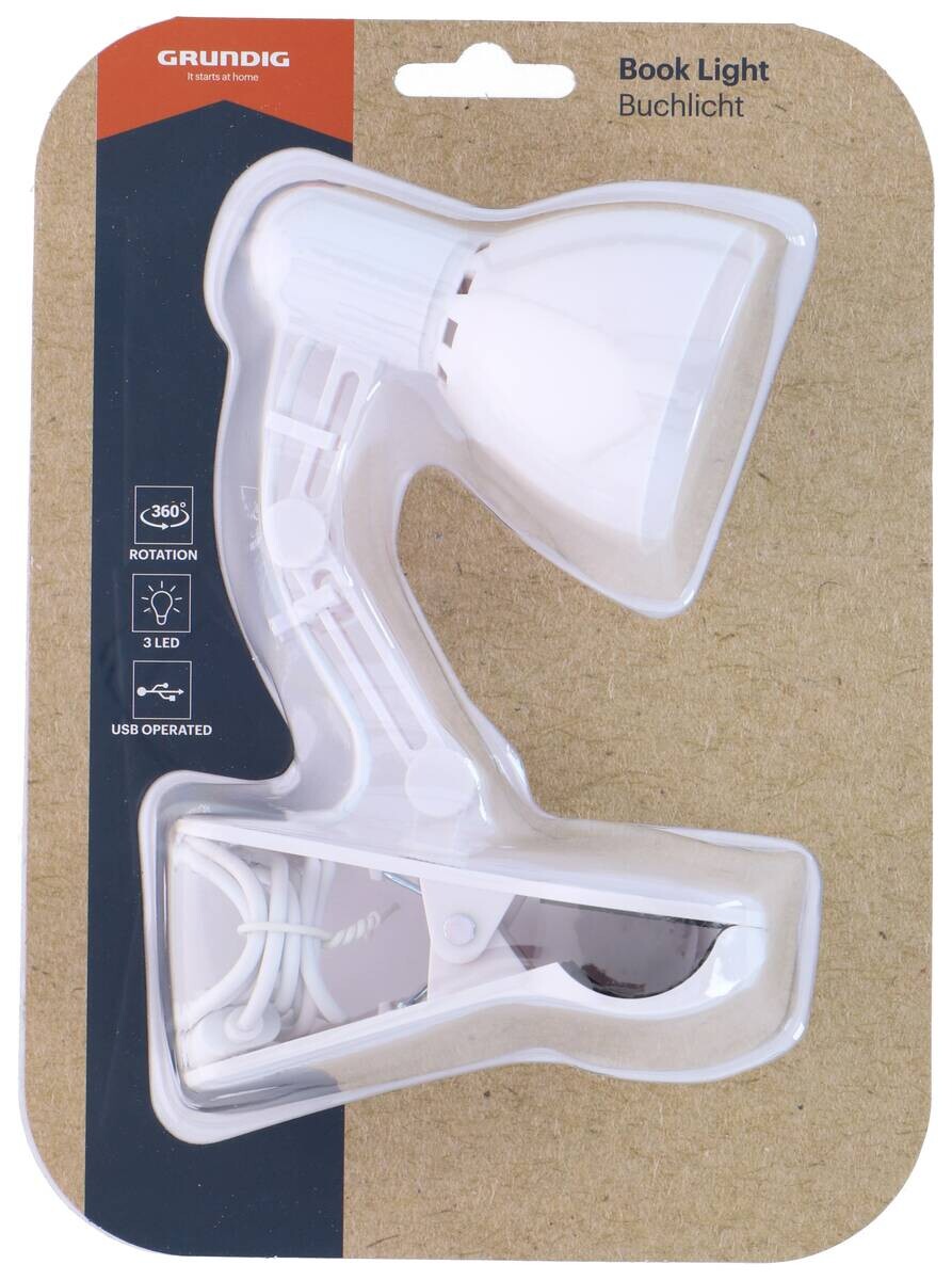 Grundig Clip-Buchlicht weiß grün gelb rosa B/H/T: ca. 6x19x10,8 cm