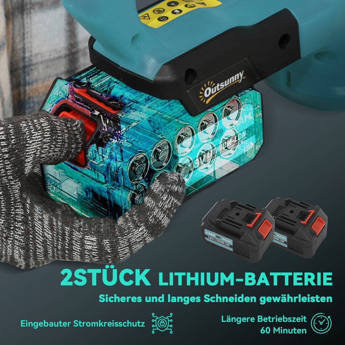 Outsunny Heckenschere blau B/H/L: ca. 17x17x86 cm