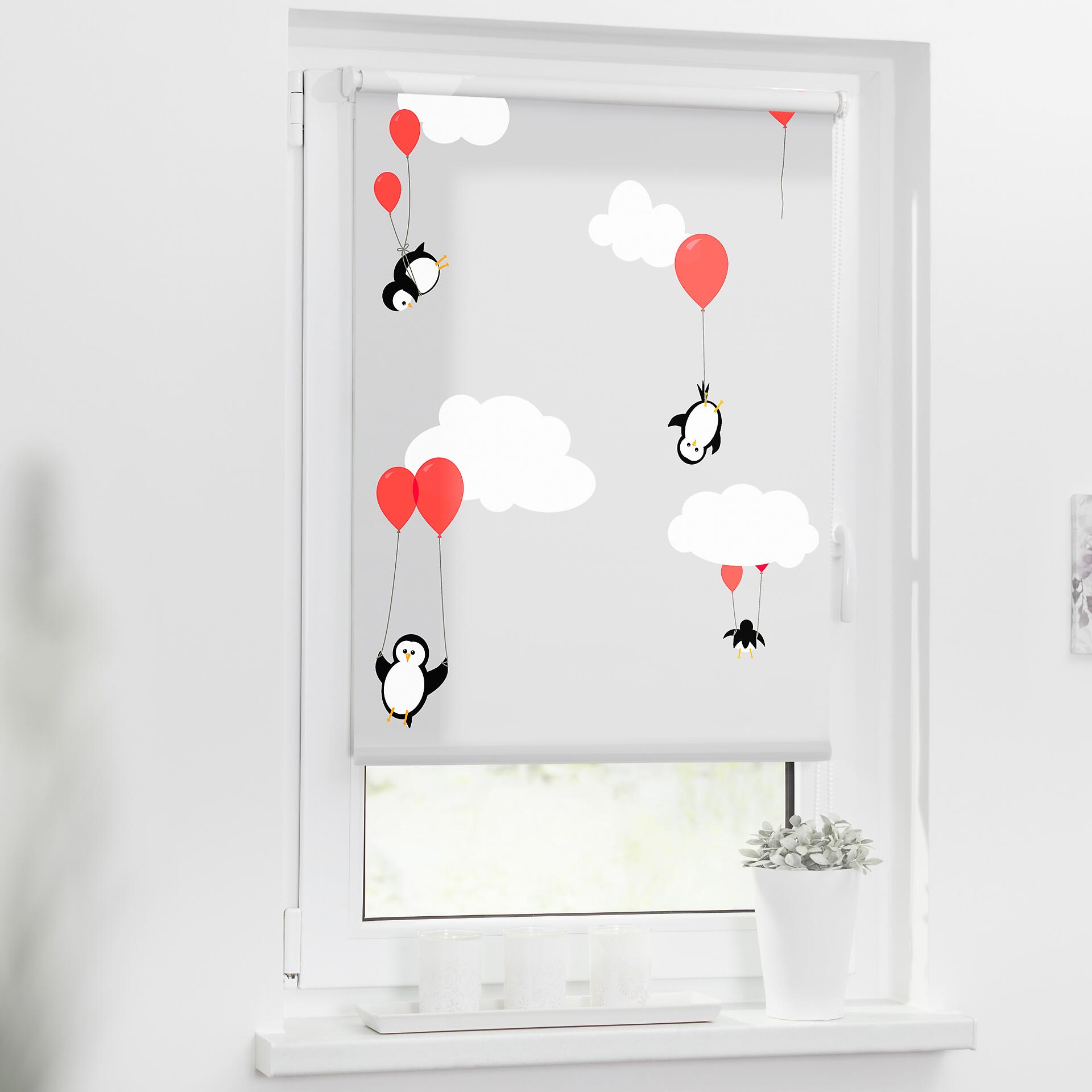 LICHTBLICK Rollo Pinguine rot B/L: ca. 45x150 cm