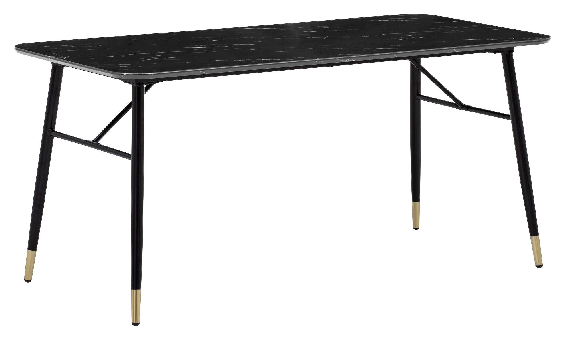 Esstisch schwarz Marmor Optik B/H/T: ca. 160x76x80 cm