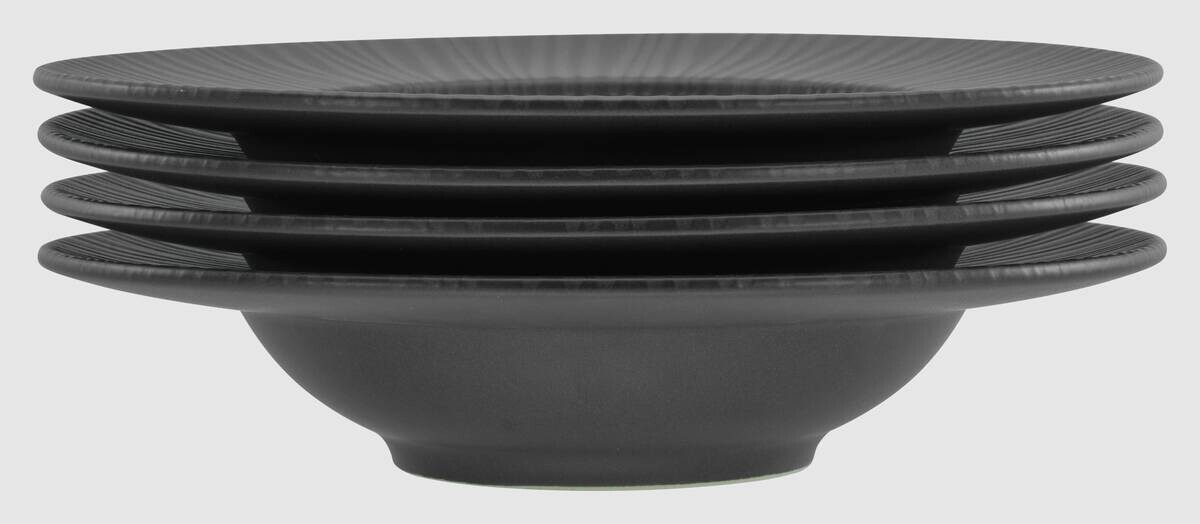 CreaTable Pastateller-Set Vesuvio schwarz Steinzeug H/D: ca. 6x27 cm