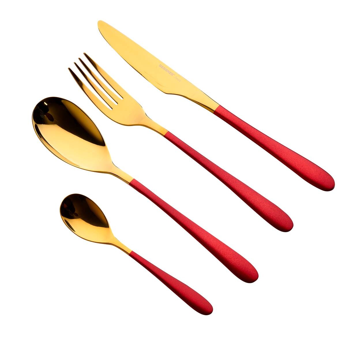 BERGNER Besteckset Lisboa red rot Edelstahl 16 tlg.