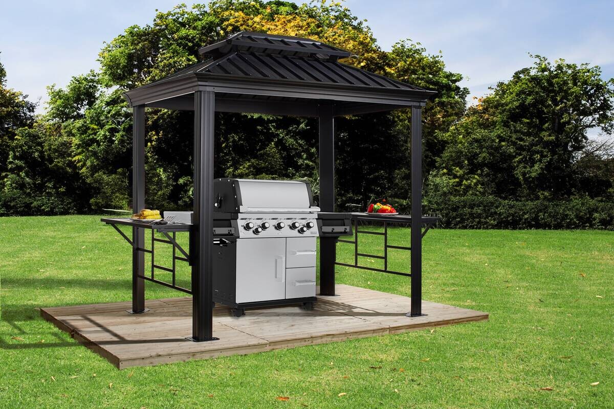 Sojag Pavillon Messina BBQ anthrazit Stahl B/H/L: ca. 292x262x179 cm