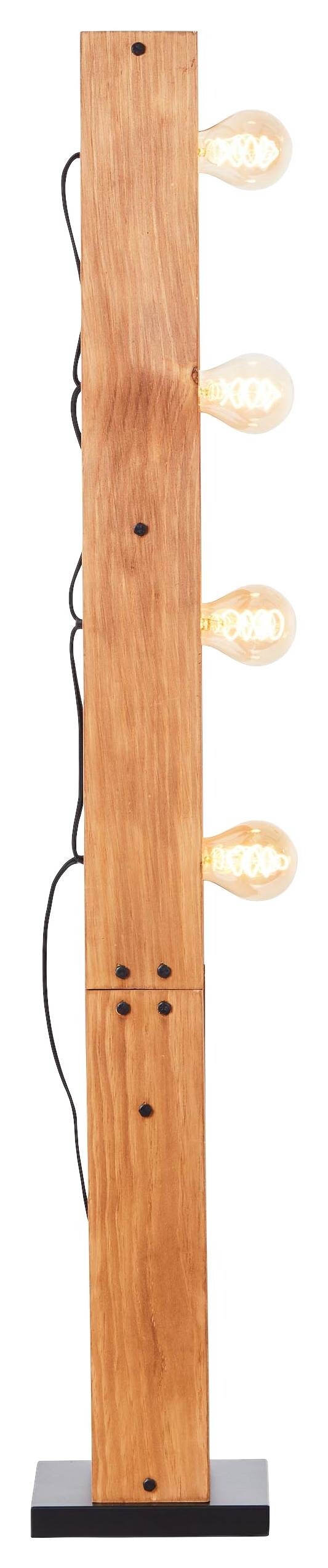 Brilliant Stehleuchte Calandra 93122/76 schwarz natur Metall Holz B/H/T: ca. 20x125,5x20 cm E27 4 Brennstellen