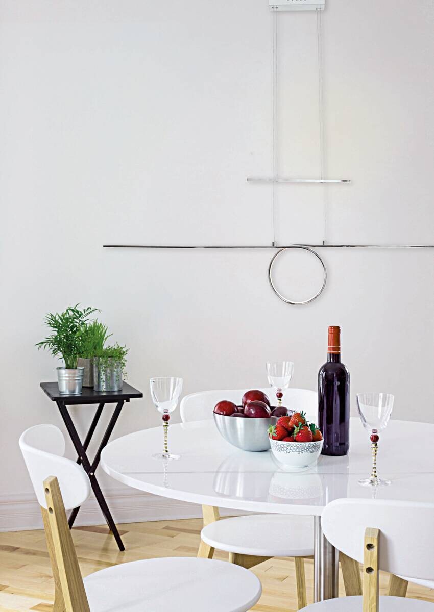 Näve Leuchten Pendelleuchte 7057059 silber Metall B/H/T: ca. 6x120x130 cm null 1 Brennstellen