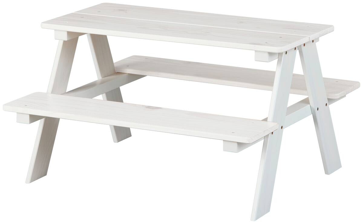 Kinder-Bank HENNING Weiß weiß lackiert B/H/L: ca. 82x50x90 cm