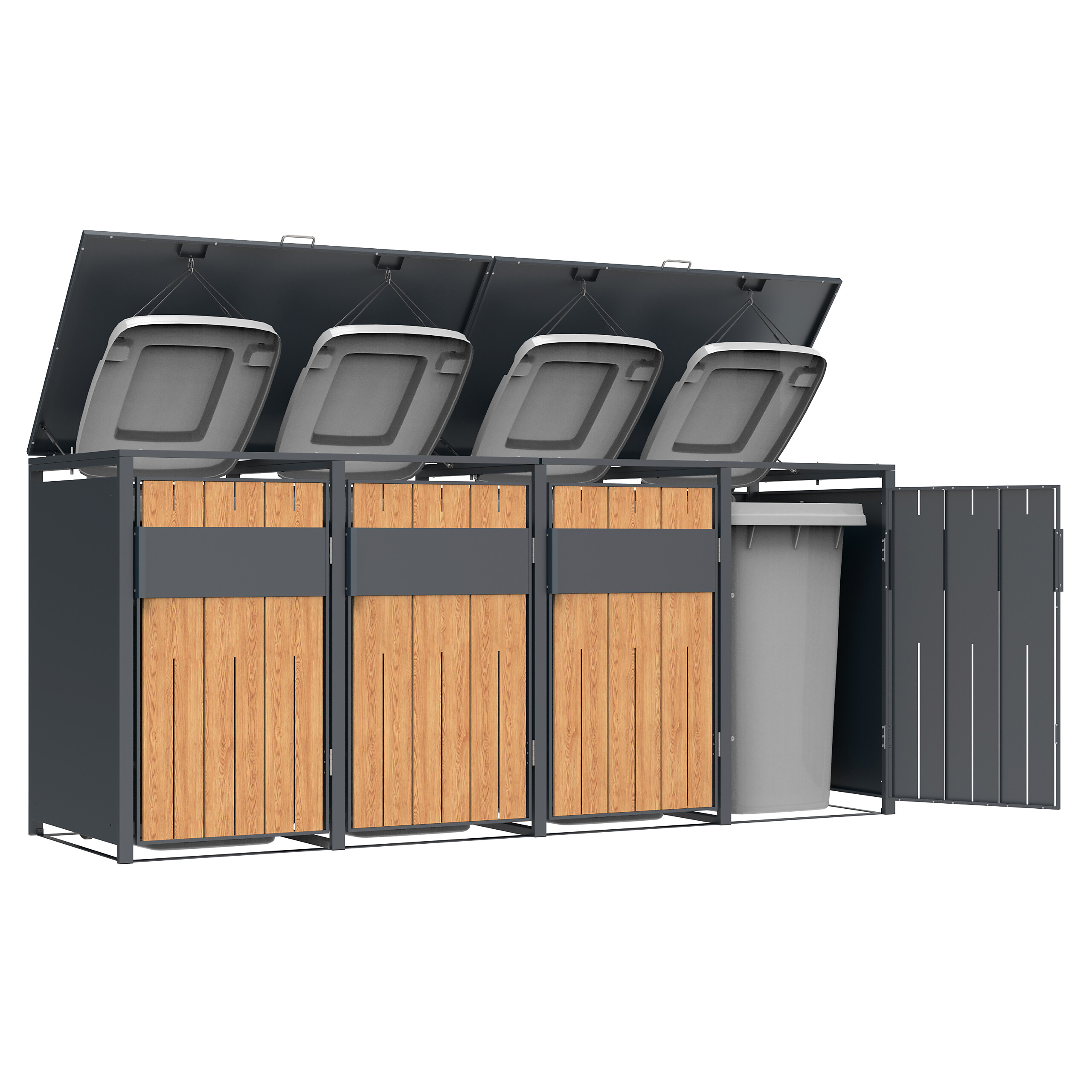 Westmann Mülltonnenbox Varius Holzoptik B/H/L: ca. 265x116x80 cm