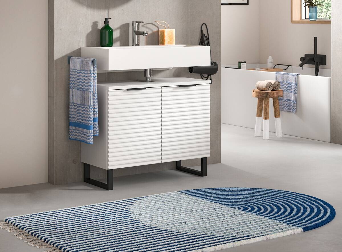 Waschbeckenunterschrank Riff weiß B/H/T: ca. 70x59x34 cm