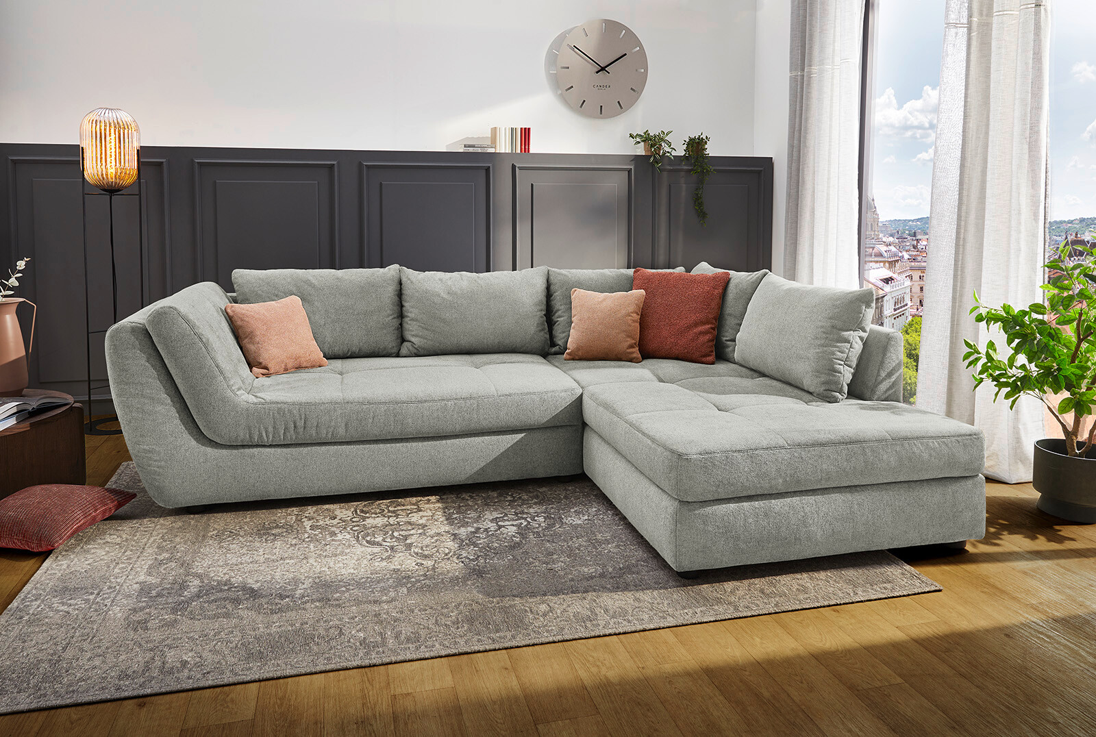 Ecksofa grau Microfaser B/H/T: ca. 321x92x219 cm Ecksofa grau Microfaser B/H/T: ca. 321x92x219 cm