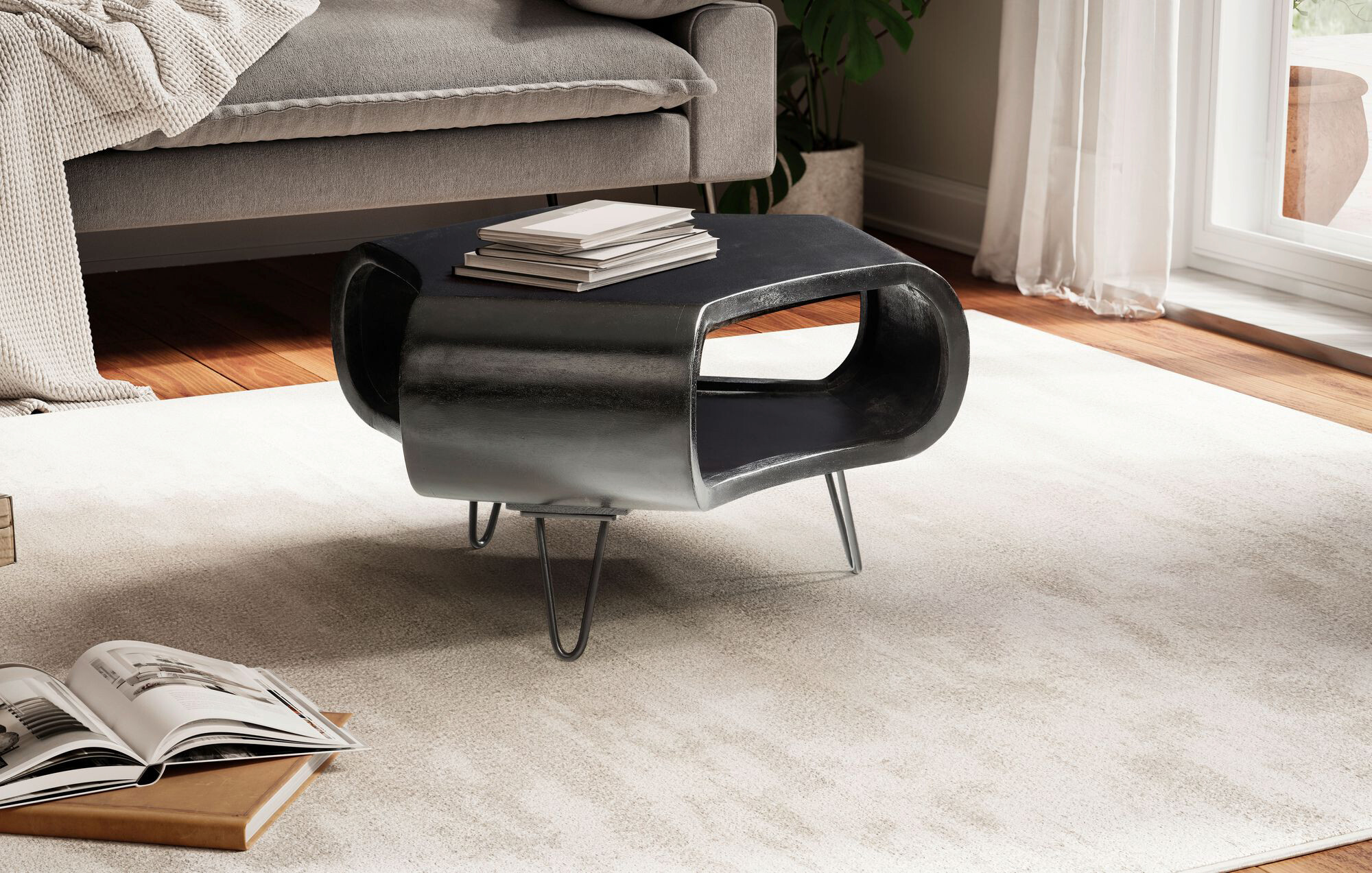 Wohnling Couchtisch schwarz Mango B/H/T: ca. 60x35x60 cm Wohnling Couchtisch schwarz Mango B/H/T: ca. 60x35x60 cm