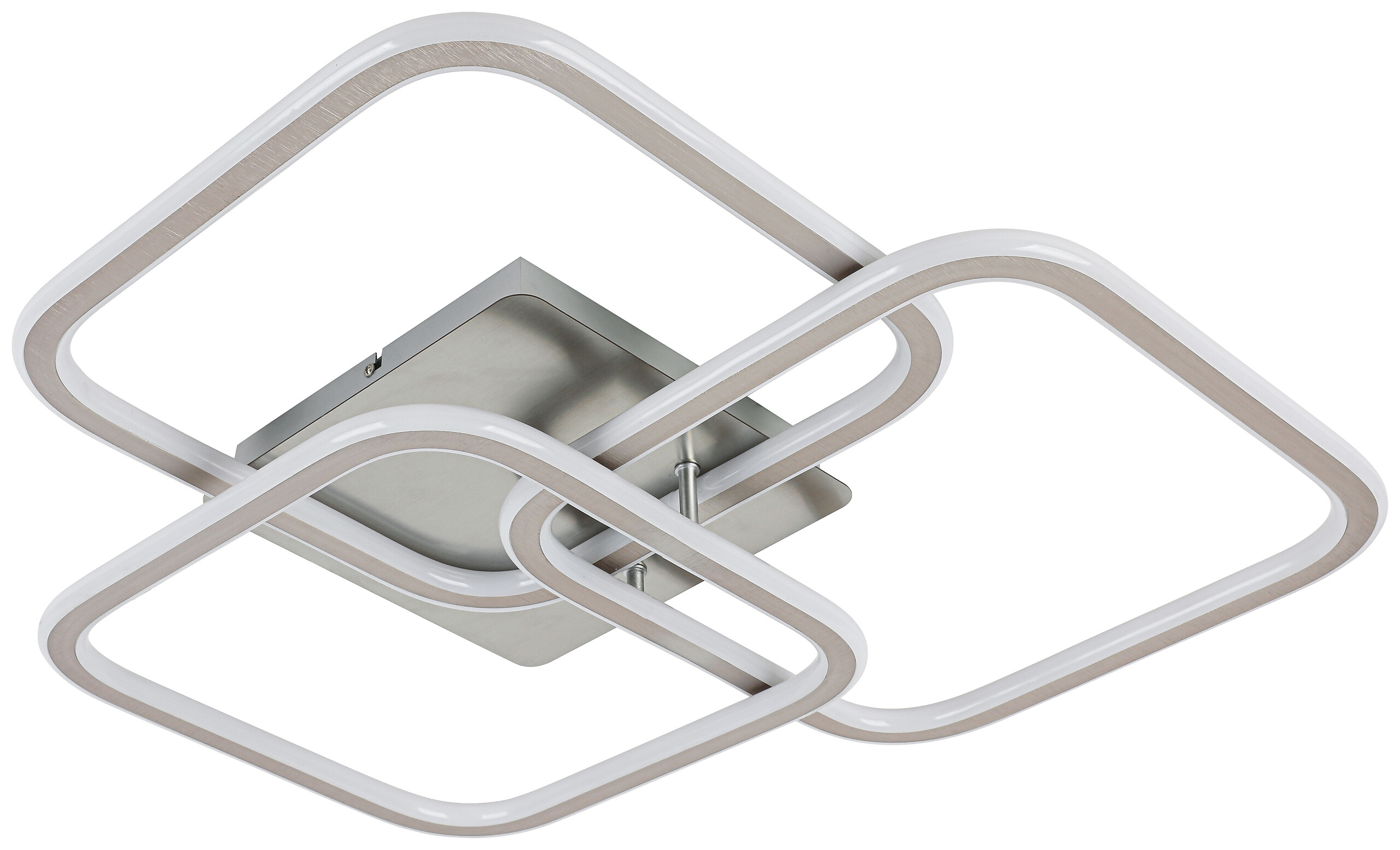 Nolo LED-Deckenleuchte Thrice nickel Satiniert Alu B/H/L: ca. 54x10x58 cm