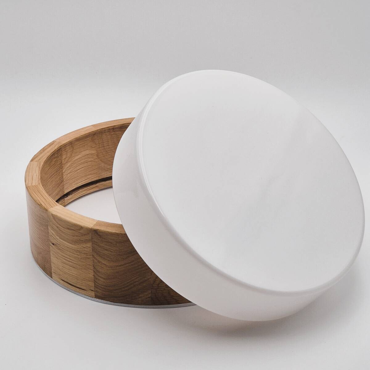 Lamkur Deckenleuchte 49434 Eiche Glas Eiche H/L: ca. 8x27 cm E27 2 Brennstellen