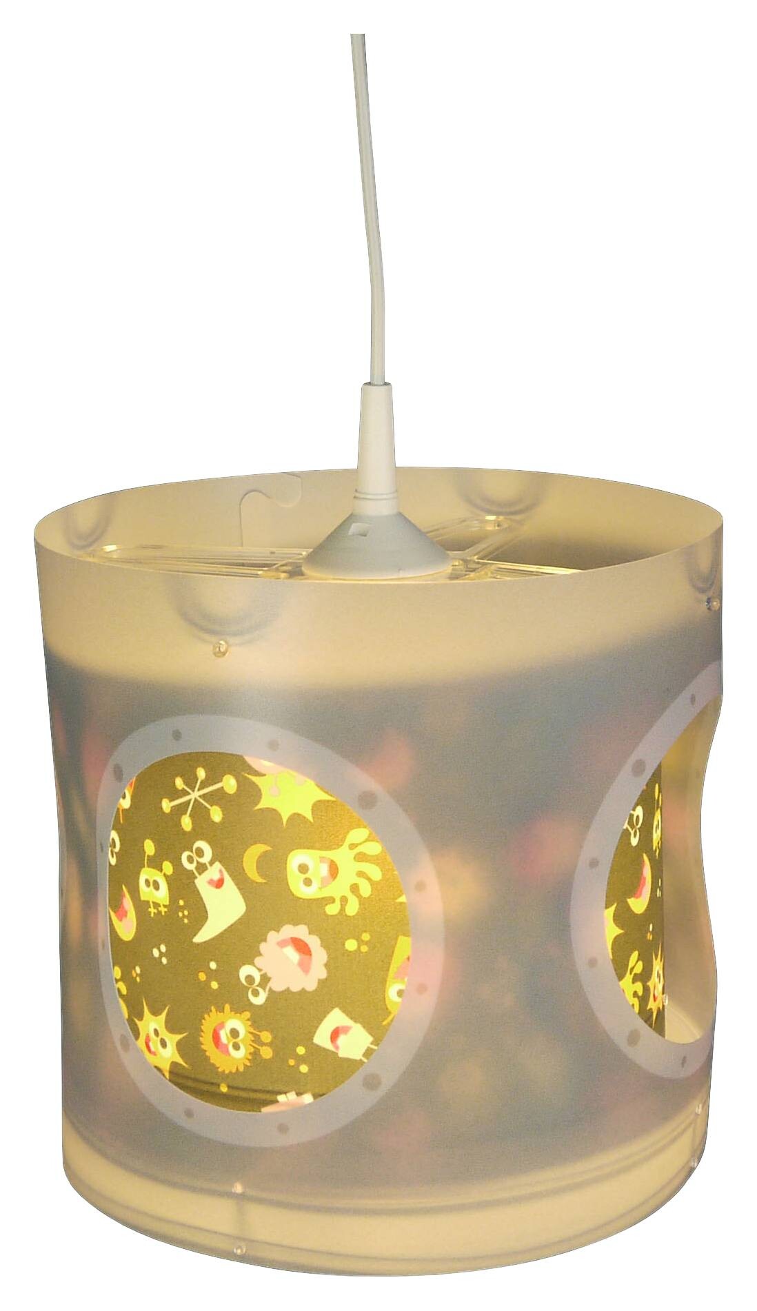 Niermann Dreh-Pendelleuchte Aliens grau multicolor Kunststoff D: ca. 25 cm E27 1 Brennstellen