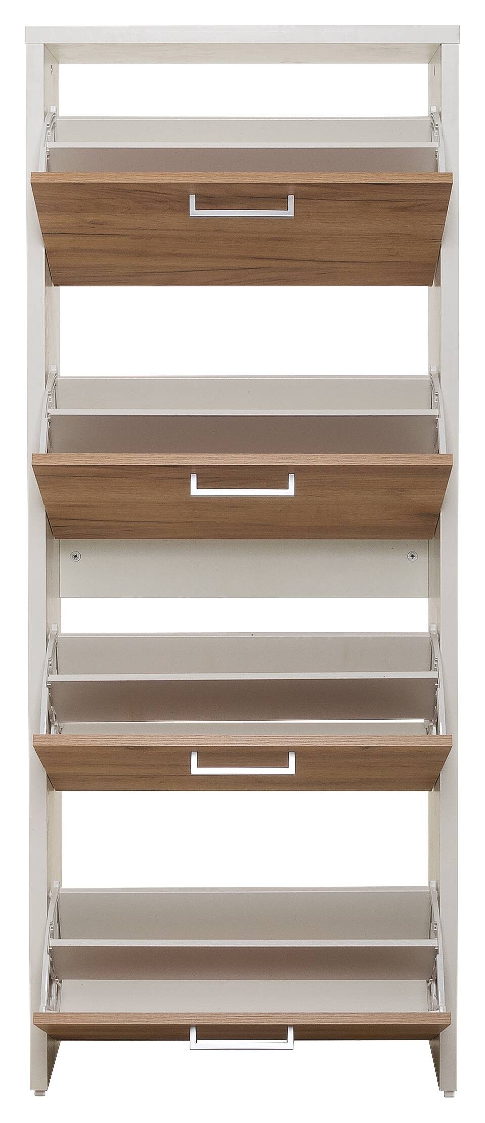 Schuhkipper Fulda 2 weiß honig Eiche Nachbildung B/H/T: ca. 61x152x25 cm