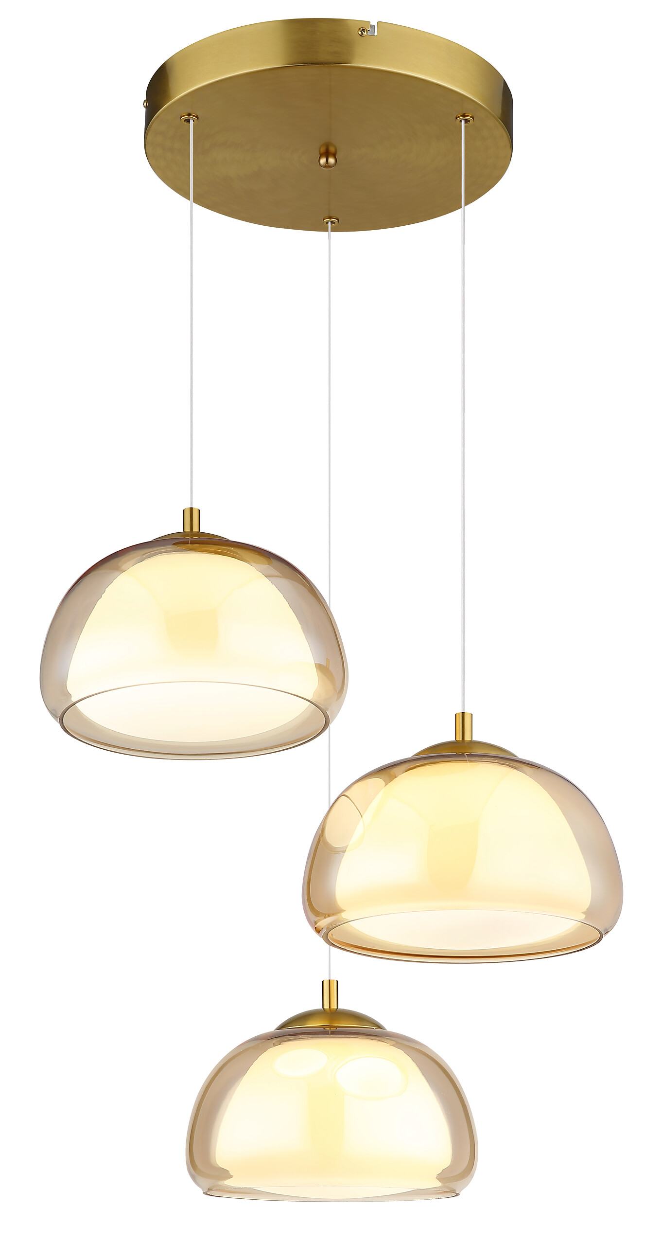 GLOBO Hängeleuchte gold Glas Metall B/H/L: ca. 53,5x26x57 cm