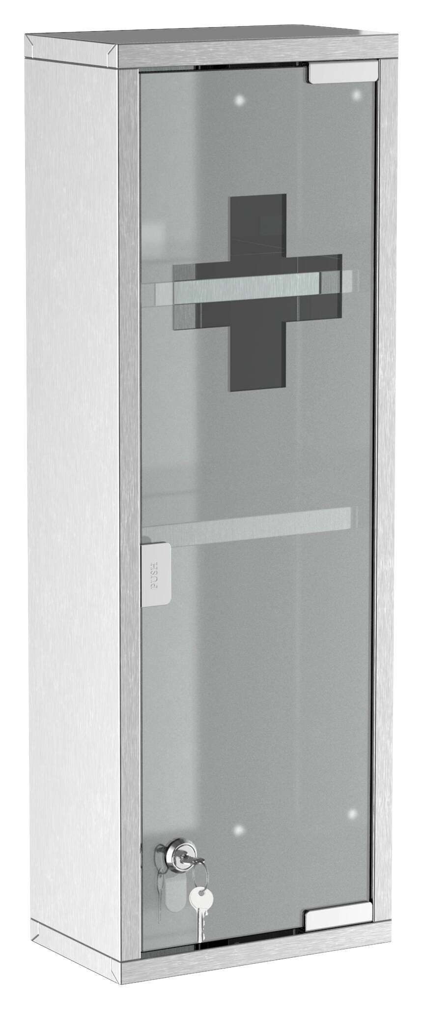 Medizinschrank silber Polypropylen B/H/L: ca. 12x20x58 cm