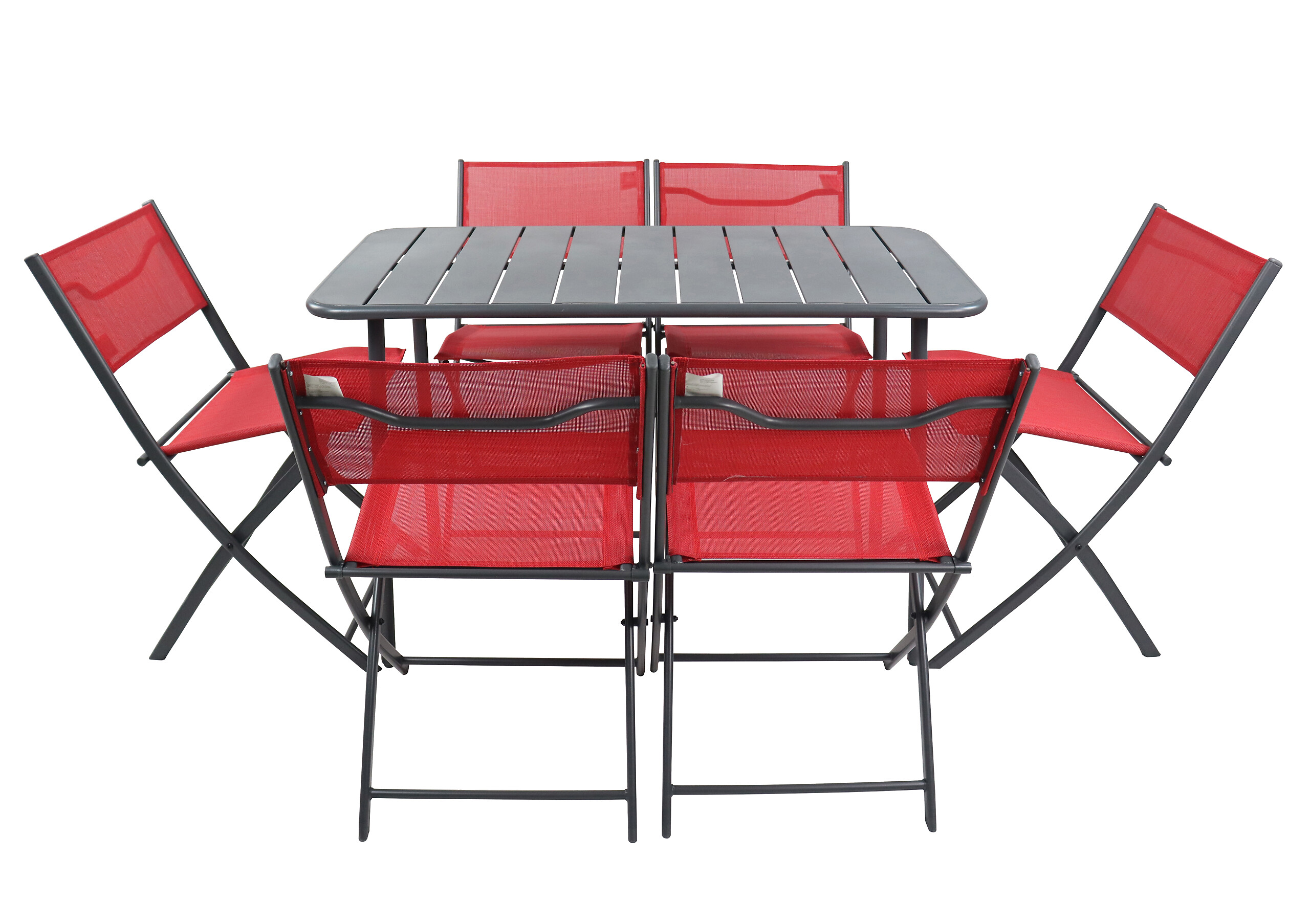 VCM Gartensitzgruppe Sumila rot Stahl B/H/L: ca. 45x79x46 cm