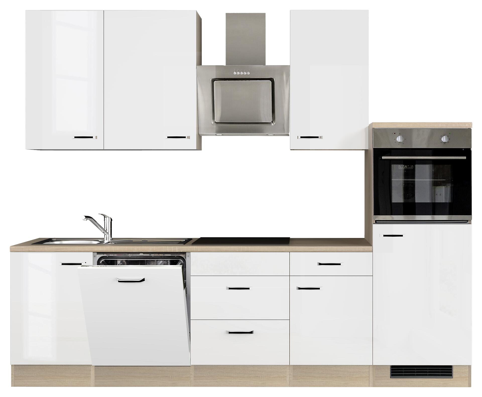 Küchenblock Valero weiß Hochglanz B/H/T: ca. 280x234x60 cm