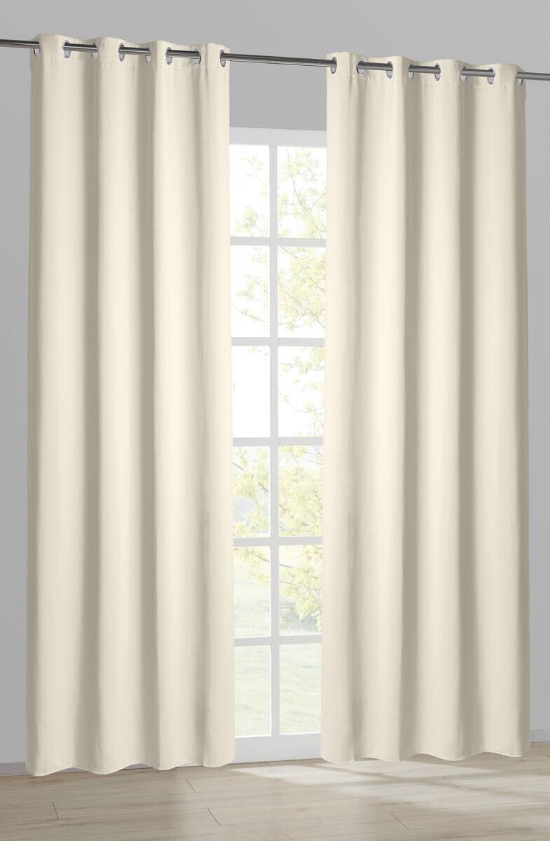 Ösenvorhang Verona wollweiß B/L: ca. 140x245 cm