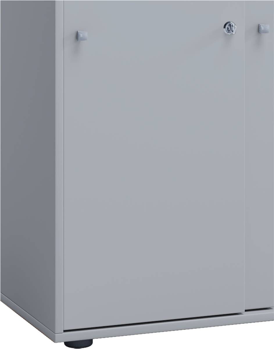 Büroschrank Lona XXL mit Schiebetüren grau weiß