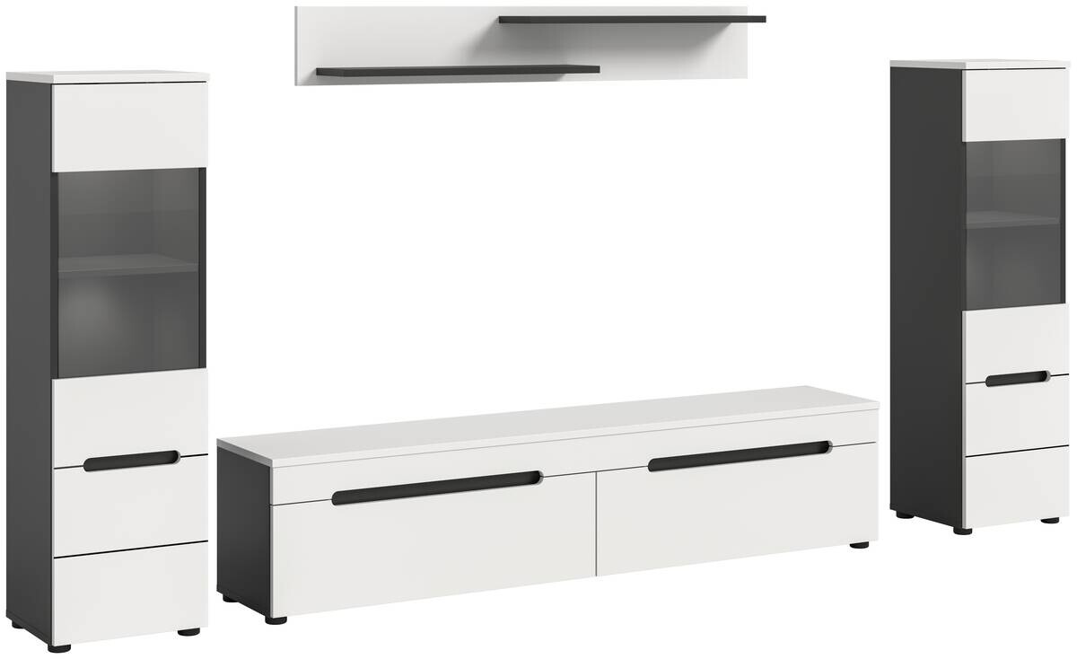 Wohnwand Canu basaltgrau weiß B/H/T: ca. 272x141x33 cm